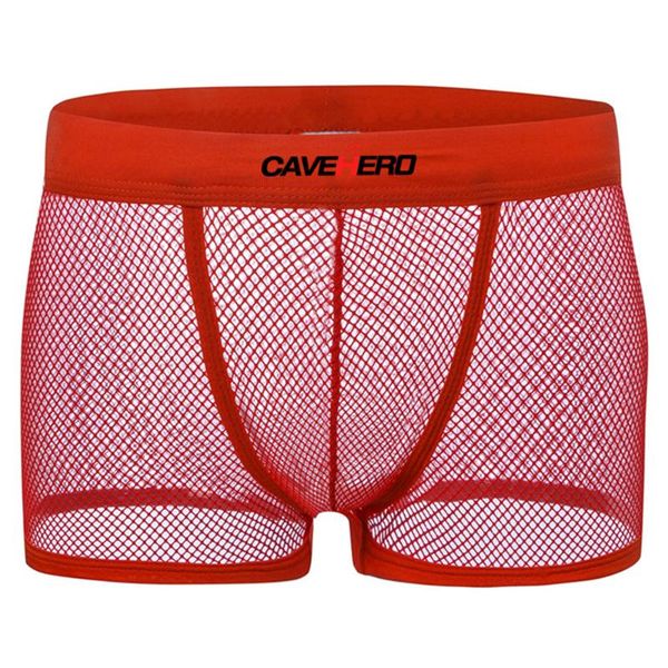 

underpants underwear mesh men breathable brief fashion plus size nylon casual see through boxers middle waist solid color male shorts, Black;white