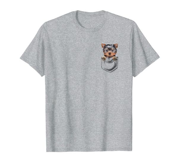 

yorkie in your front pocket t-shirt, yorkie cute tshirt, White;black