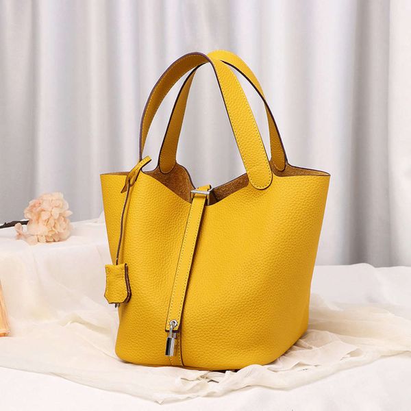 

bag vegetable basket hand layer togo leather hand bucket bag