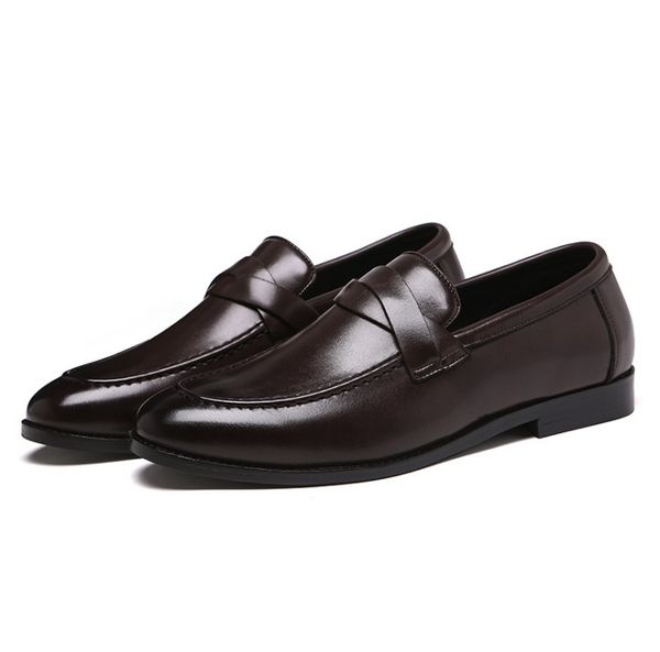 

luxury men dress shoes genuine leather crocodile print wedding loafers double buckles business office formal slip on mens shoe, Black