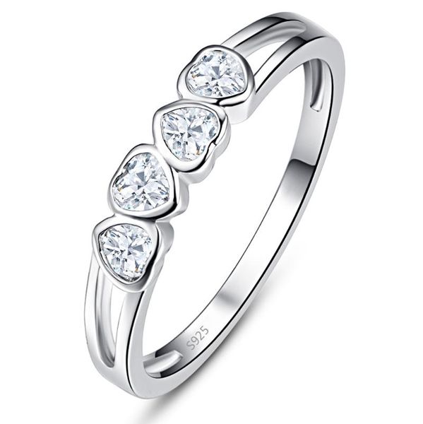

heart-shaped white zircon rings for women silver ring 925 jewelry pave setting crystal bijoux femme cluster, Golden;silver