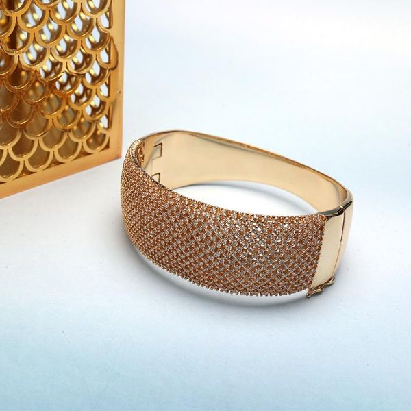 

bangle tirim fashionable luxury wide bracelet full cubic zircon cz goddess edition weddig jewelry dinner party, Black