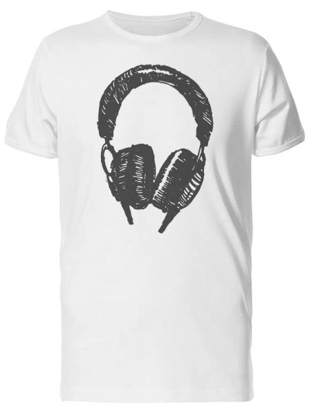 

A Sketch Of Headphones Men's Tee -Image by Shutterstock, White;black