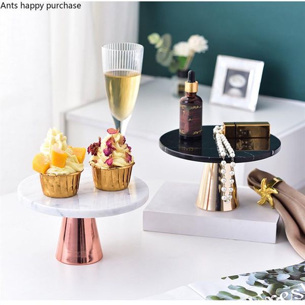 

nordic marble cake stand banquet dessert table round high foot display tray afternoon tea pan decorative frame other bakeware