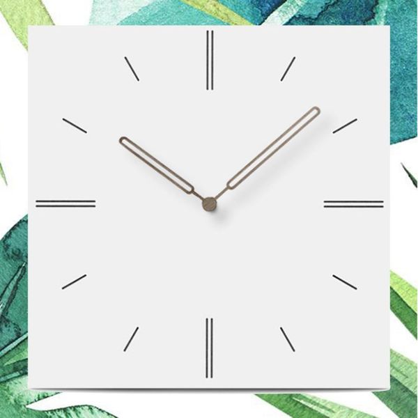 

wall clocks 30*30cm 3d wooden brief clock modern silent figure livingroom home decor quartz timer