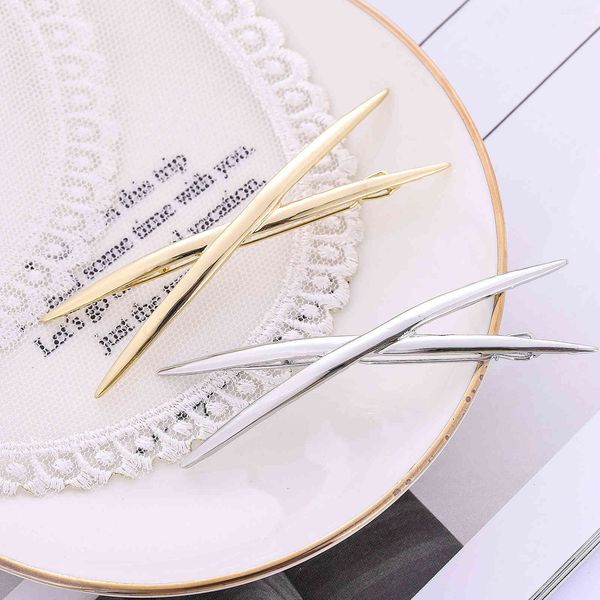 

cross hairpin edge clip fashion frog clip women, Golden;silver