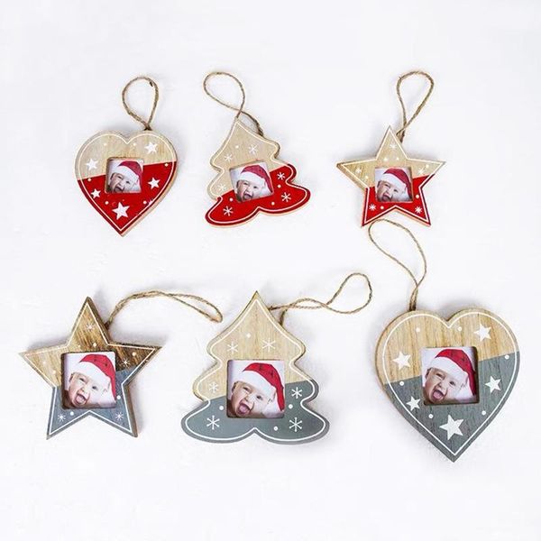

frames 6pcs wood small po frame ornaments for party decoration,christmas picture pos home decor gift