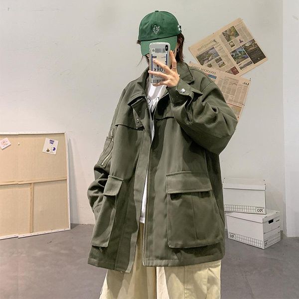 

men's jackets autumn jacket men hooded spring fashion solid color block coat casual lover hip hop windbreaker zipper parka, Black;brown