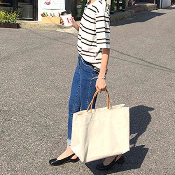 

shopping bags korean simple shopper tote for women large capacity work female handbags brand designer big ladies handle weekend new 220307