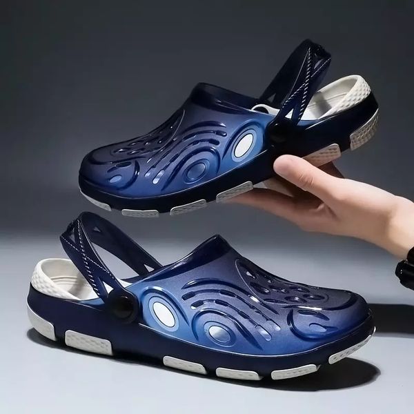 

designer beach slippers for men blue yellow grey slides mens sandals fashion outdoor indoor shoes brethable 40-45, Black