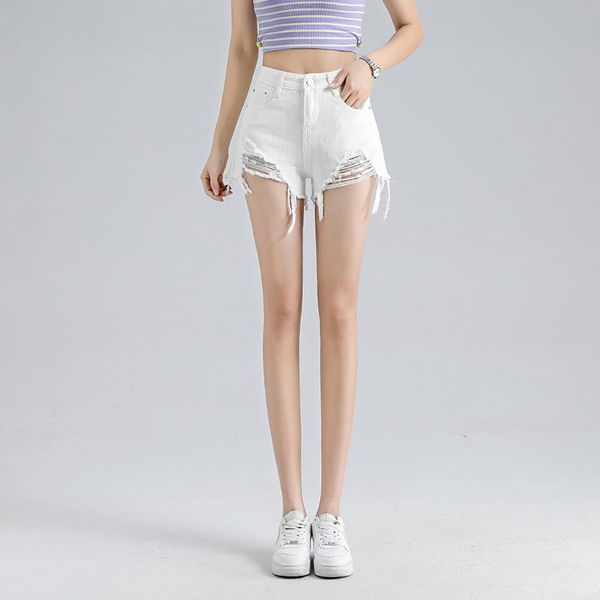 

high waist women's fashion denim shorts trousers for female mom pants jeans, Blue