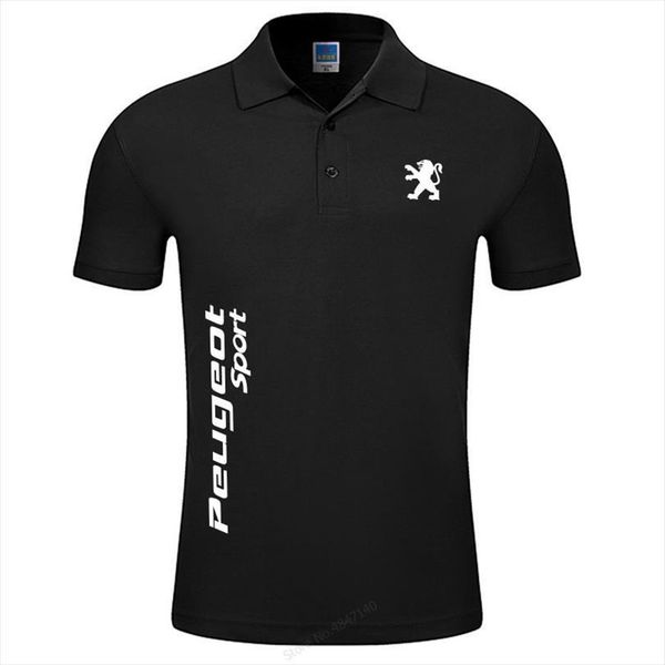 

summer arrived male stand collar men polo peugeot sport shirt short sleeve casual homme cotton mens polos, White;black