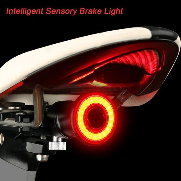 

bike light bicycle taillights intelligent brake induction mountain lights usb charging bicicleta led #e