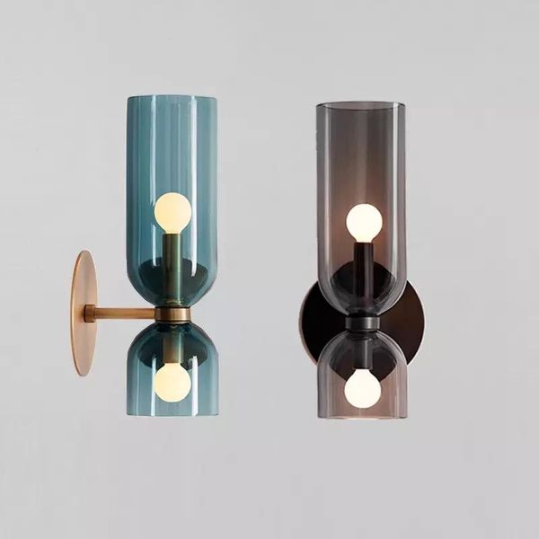 

modern led wall light tricolor glass lights for home bedroom living room decoration stairs creative bedside lamp