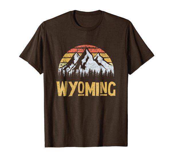 

vintage retro wy wyoming u.s. mountain state t-shirt, White;black