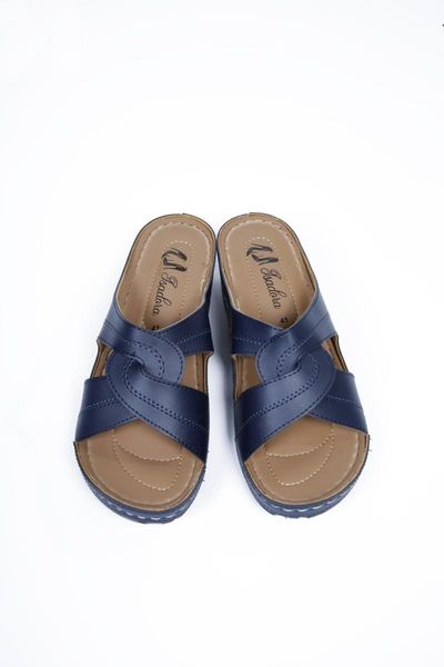 

slippers women's navy blue spiral pattern orthopedic ba18048, Black