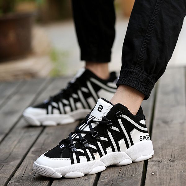 

non brand men's shoes trend all match formal wear plus cashmere young british bright black red white sneakers size 41-44 color five