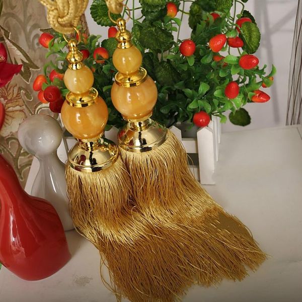 

simple modern curtain straps hanging ball tassel bundled rope buckle flower tie other home decor