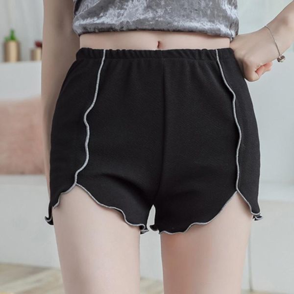 

women's shorts plus size women casual solid color slim stretchy pants summer ladies fashion leisure ruffle short breathable m-5xl, White;black