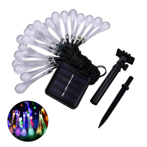 

garden decorations 9.5m 50 led solar lamp string raindrop lights outdoor waterproof christmas light lawn courtyard bulb party decor