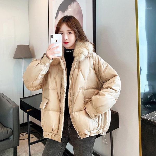 

women's down & parkas 2021 collection parka hair jacket long loose cotton quilted winter clothing 919, Black