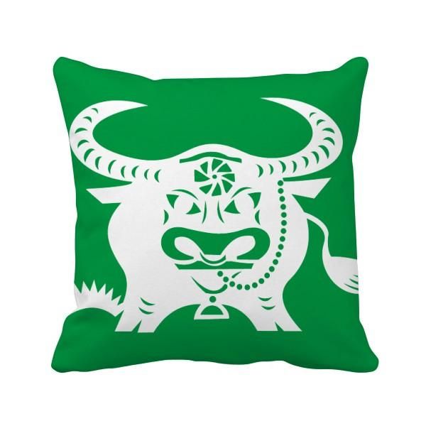 

pillow year of ox animal china zodiac pattern throw square cover