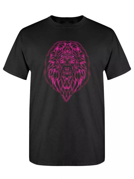 

purple lion head design tee men's -image by shutterstock, White;black