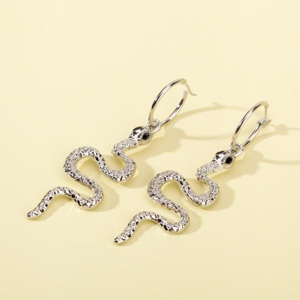 

dangle & chandelier long snake earrings gold color earings for women vintage personality animal female fashion jewelry factory outlet, Silver