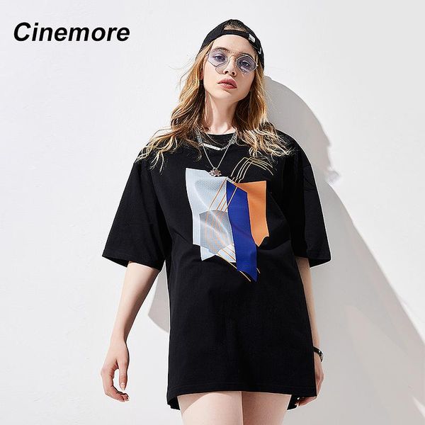 

women's t-shirt cinemore beautiful geometry printed t shirt women female harajuku tee cute short sleeve tshirts t96130#, White