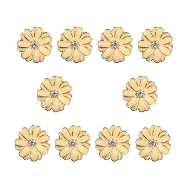 10 pcs flor de cristal broche elegante moda esmalte pin para mulheres amarelo k-pop daisy lapela pinos crachá de jóias de casamento