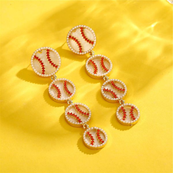 

yida earrings fashion personality white plate baseball pendant earrings women's temperament street clapping, Golden