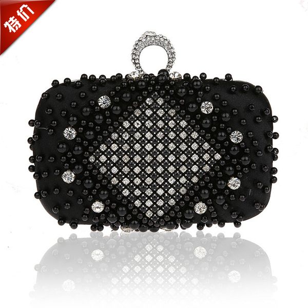 

dinner bags square lady handbag fashion ring, diamond bag, handmade pearl embroidery dinner hand bag 089502021