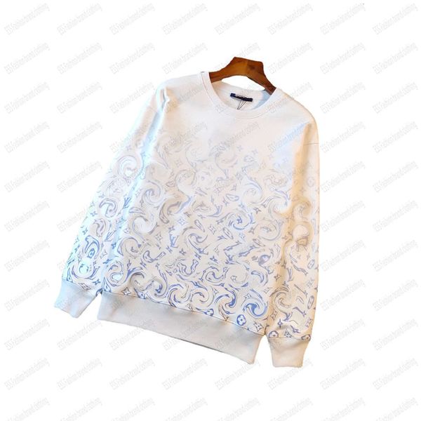

sweatshirts designer fashion brand autumn full printing gradient round v-neck couple pullover, Black