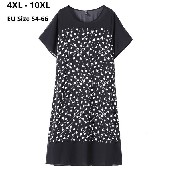 

dresses plus size 10xl 9xl 8xl 4xl women short sleeves summer dresses femme elegant a-line dot print sliming ol dress for mujers, Black;gray