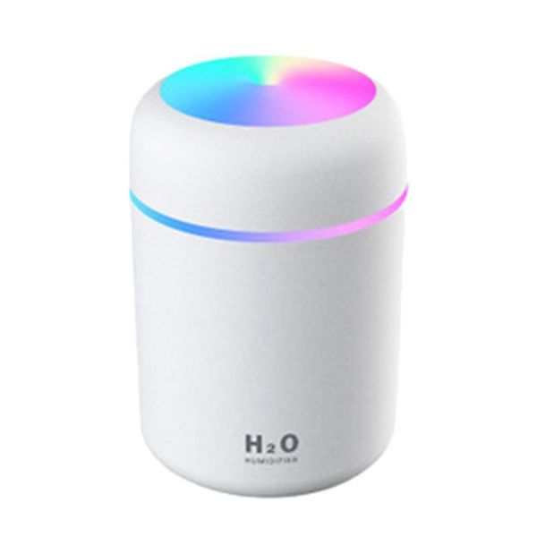 

essential oils diffusers air humidifier 300ml ultrasonic aroma oil diffuser mini usb cool mist maker with colorful light(white)