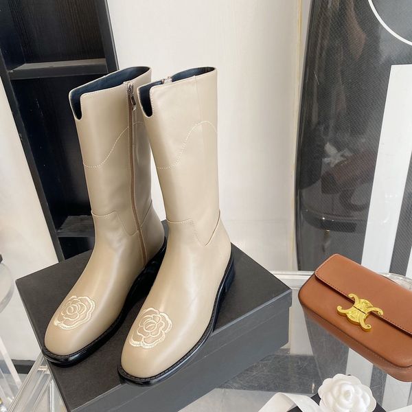 

women's shoes designer comfortable brand zipper luxury autumn and winter long tube women's boots with shoe box, Red;white