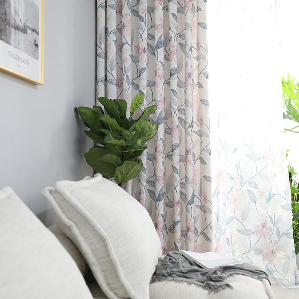 

cotton and linen curtain printed screens decorative fabrics, soft flowers products curtains for living dining room bedroom & drapes