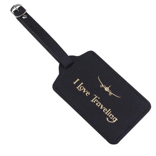 

card holders luggage tag pu leather case name bag tags for travel suitcase with id labels x5xa, Brown;gray