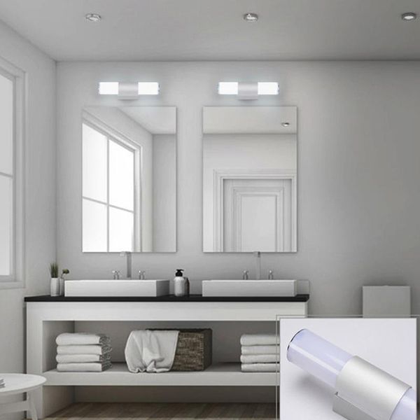 

12/16/22 w wall modern toilet acrylic led light bathroom soft warm white cabinet fixture metal base lamps