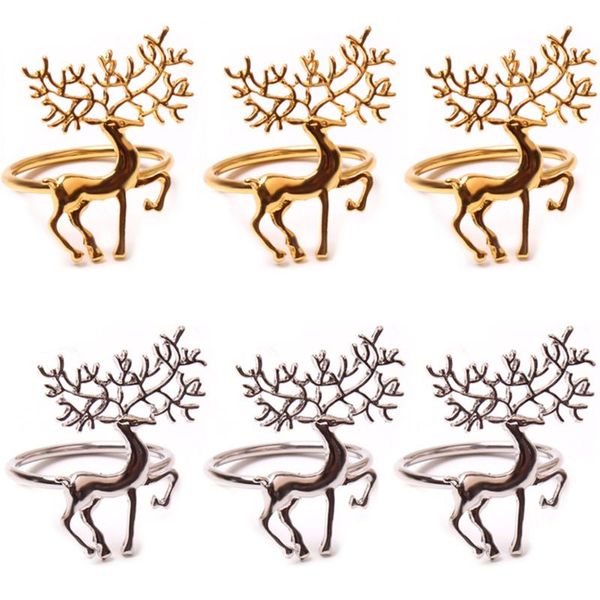 

napkin rings 4pcs christmas holder alloy high-quality cute durable delicate deer ring for bar restaurant party dinner