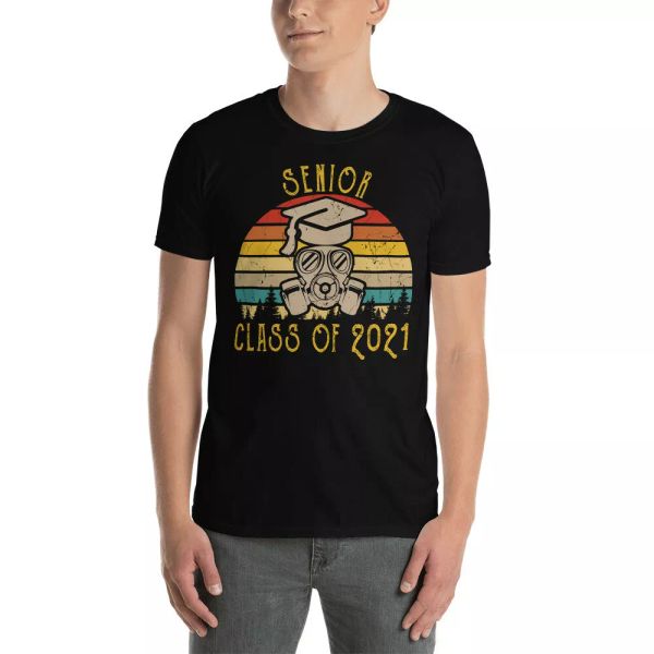 

vintage senior 2021 class of 2021 graduation shirt, White;black