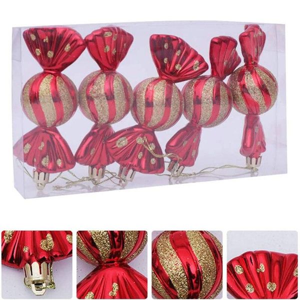 

christmas decorations candy shape pendant 5pcs/set tree ornament xmas decor home 2021 year gift for children