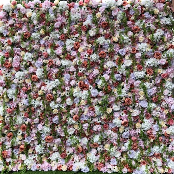 

decorative flowers & wreaths 3d artificial flowerwall panel pink peony ivory rose wedding backdrop runners home decor gy825