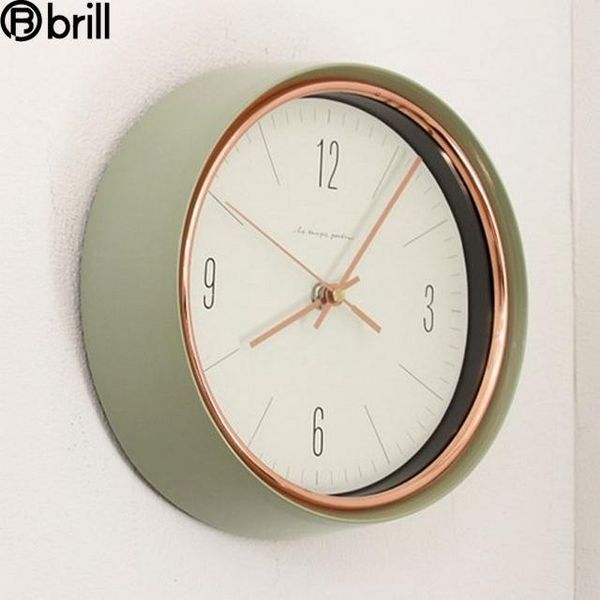 

vintage wall clock home silent 3d korea desk retro green watch clocks decorations living room ornament