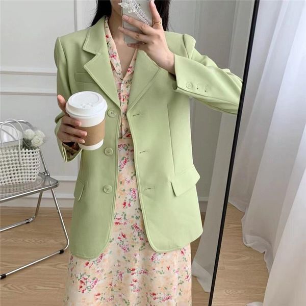 

women's suits & blazers boraladies women chic oversized green blazer autumn back single breasted female loose suit jacket full sleeve o, White;black