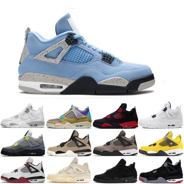 

jumpman university blue 4 4s basketball shoes mens cream sail lightnings red thunder white oreo bred taupe haze off noir what the black ceme