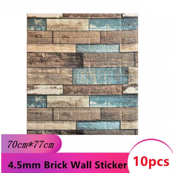 

wall stickers 10pcs thicken 3d sticker brick pattern wallpaper for living room bedroom tv 77x70cm waterproof self-adhesive