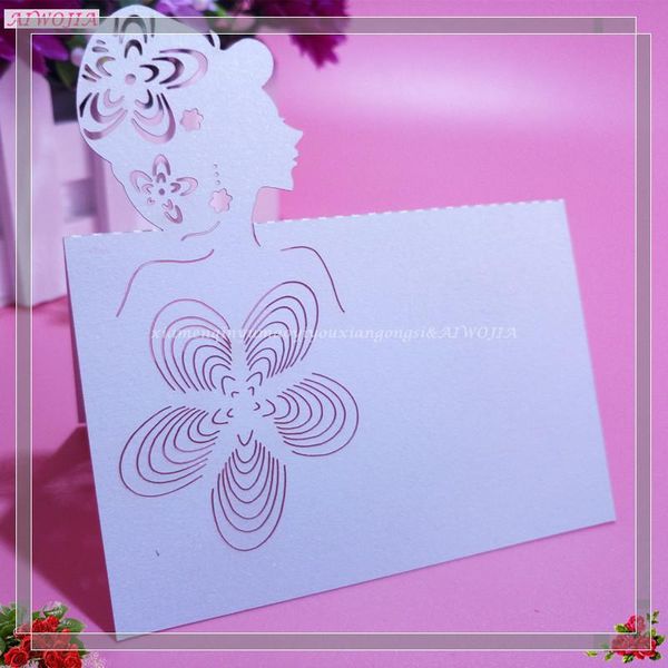 

greeting cards 50pcs/lot 12*9cm table laser cut wedding party name place favor decor event 5zsh215