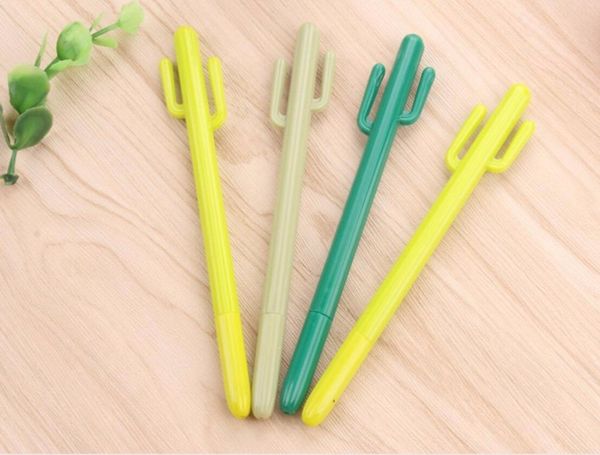 

gel pens korea cute fresh cactus ink pen cartoon stationery prize kawaii stydent office writing black neutral 48pc/lot
