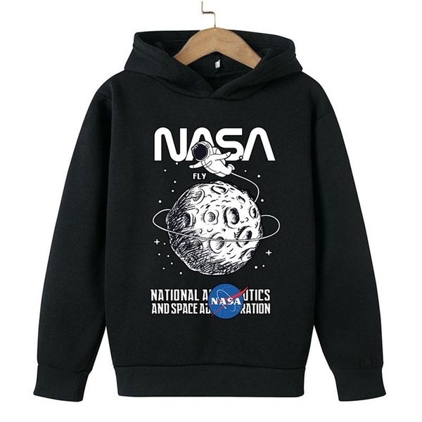 Uzay gemisi çocuk hoodie astronot erkek uzay karikatür film rahat moda üst Harajuku eğlenceli giyim 4T-14T 211111